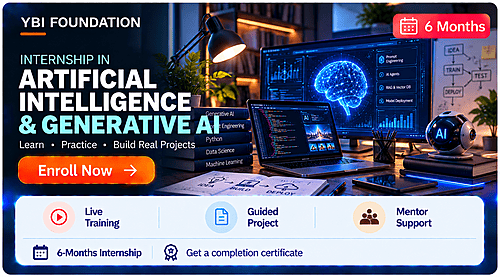 6 Months Artificial Intelligence and Generative Ai Internship with Certificate